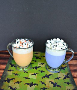 This fun Halloween Hot Chocolate is topped with "ghosts" and "eyeballs".