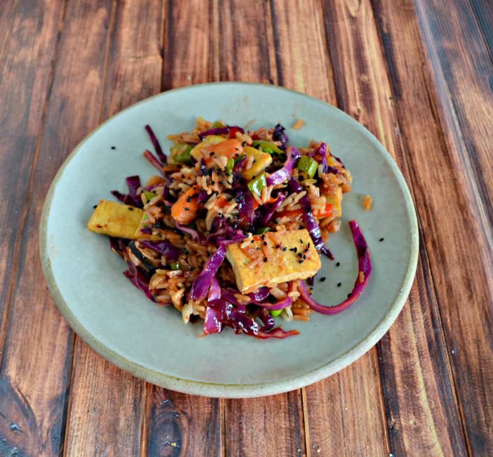 Make this meatless Spicy Tofu and Colorful Vegetables with Rice!