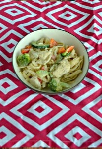 Grab a fork and dig into this delicious Fettuccine Alfredo with Chicken and Vegetables