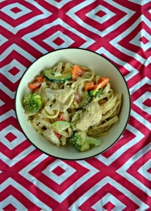 Grab a fork and dig into this Lemon Fettuccine Alfredo with Chicken and Vegetables