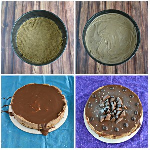It only takes a few steps to make a delicious No Bake Mocha Cheesecake