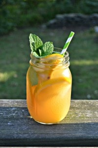 Sip on this amazing Orange Mint Iced Tea that is lightly sweetened.