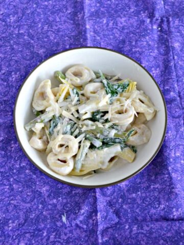 Families will love this easy Spinach Artichoke Tortellini with Creamy Lemon Sauce