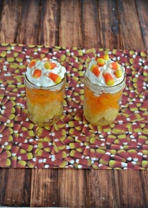 Make a healthier Halloween snack with these Candy Corn Fruit Parfaits!