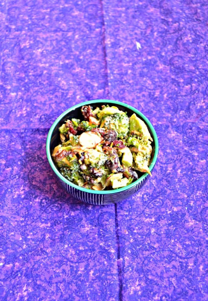 Looking for a healthier holiday side dish? Try this tasty and festive Broccoli Salad with Cranberries and Almonds