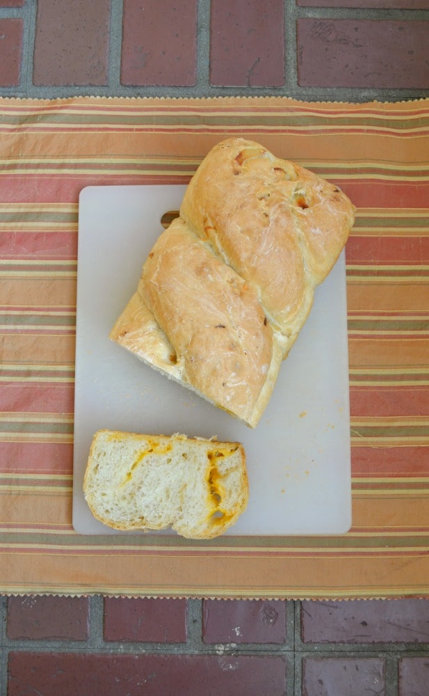 Caramelized Onion Cheddar Cheese Bread is delicious with soups or dinners!