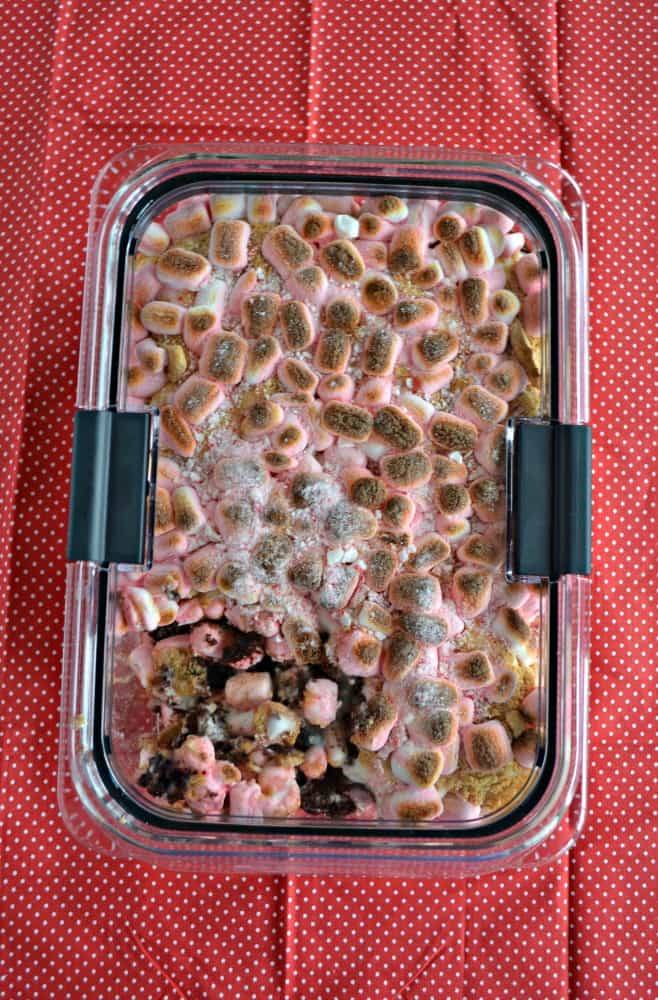 Pack up this delicious Peppermint S'mores Trifle and take it to all of your holiday parties!