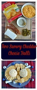 Need a fun and easy holiday appetizer? I've got two savory cheese ball recipes! One is a Classic Cheddar Cheese Ball and the other is a Jalapeno Bacon Ranch Cheese Ball.