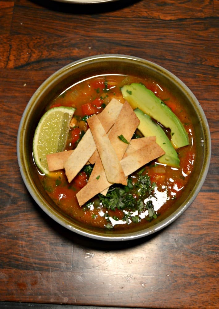 Warm up this winter with a bowl of Chicken Poblano Torilla Soup!