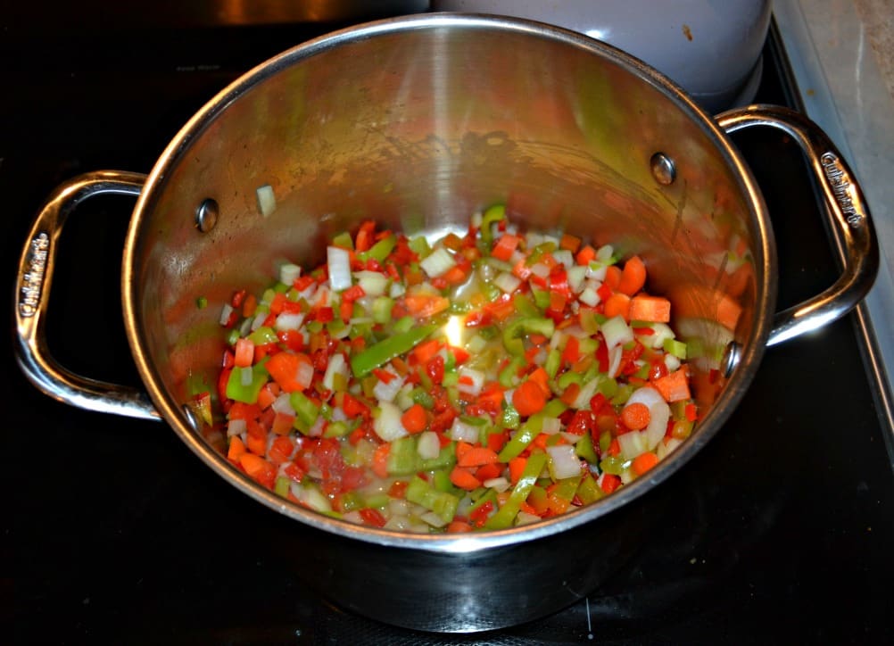 Lots of veggies go into this Chicken Poblano Tortilla Soup recipe