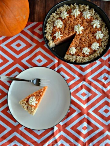 Need a fun holiday recipe? Try a slice of this Pumpkin Pie Rice Krispies Treat!