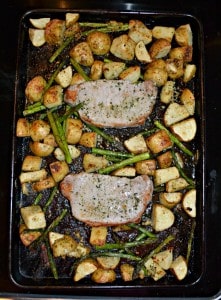 Looking for a delicious weeknight meal? Try this 30 minute Sheet Pan Pork Dinner!