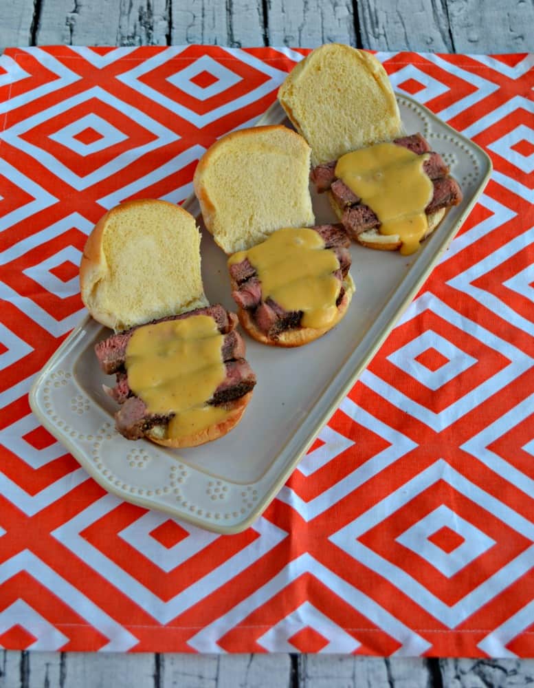 Love these tasty Ribeye Sliders with Beer Cheese Sauce for a Game Day Snack!