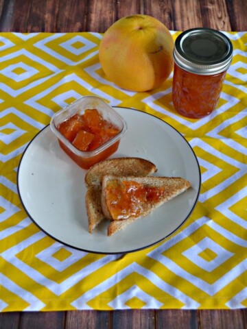 Love this thick Grapefruit Marmalade with chunks of actual grapefruit in it!