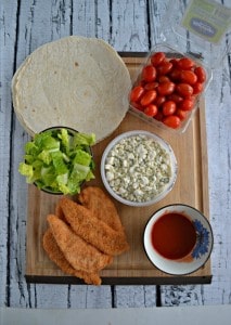 Everything you need to make delilcious Buffalo Chicken Wraps!
