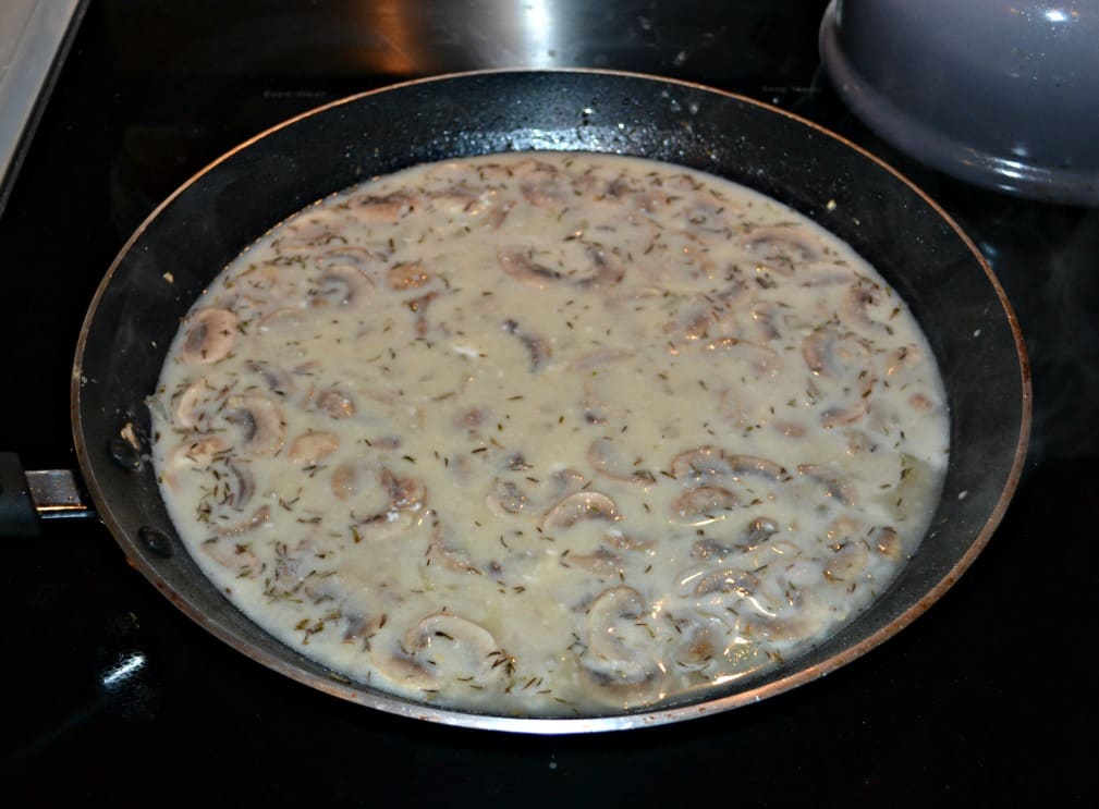 Make your own delicious mushroom gravy to serve over pork chops and noodles