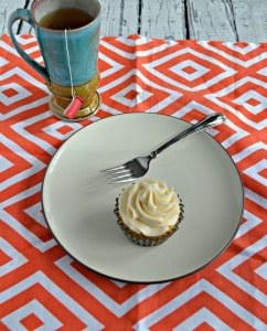 Need a mid-day pick me up? Grab one of my Vanilla Chai Cupcakes with Orange Frosting with a mug of Bigelow Tea!