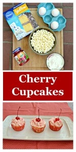 Everything you need to make Cherry Cupcakes!