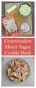Conversation Heart Sugar Cookie Bark is a fun and easy Valentine's Day treay!