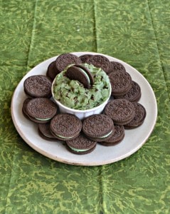 Make this delicious Mint Chocolate Chip Cookie Dough Dip for St. Patrick's Day!