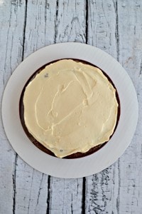 Mocha cakes filled with homemade caramel frosting.