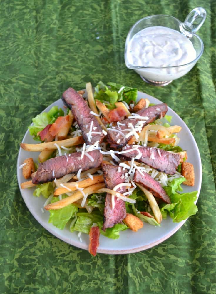 Looking for a great entree salad? You'll love this Steakhouse Salad with Homemade Ranch Dressing