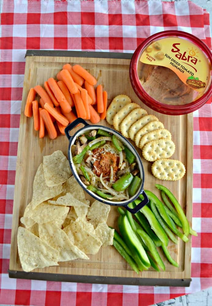 You'll love this Pizza Hummus Dip! It's great in the afternoon as an Unofficial Meal!