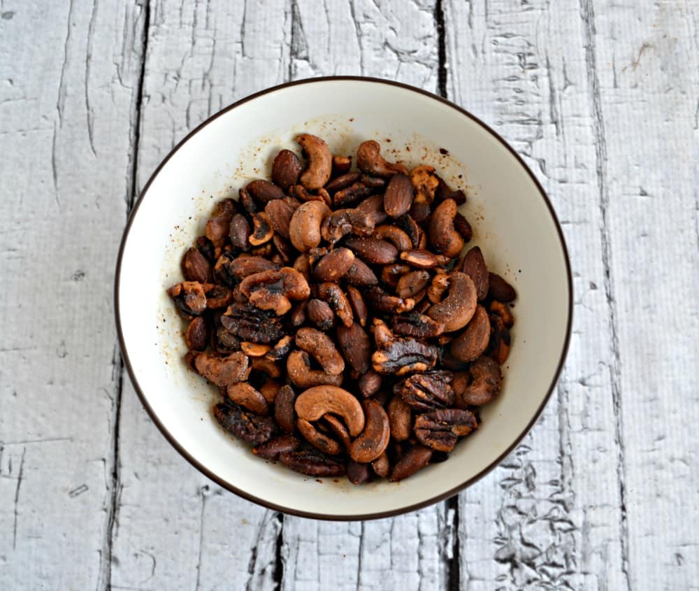 Looking for a great afternoon snack that's filling and delicious? Check out my Smokey Spiced Mixed Nuts!