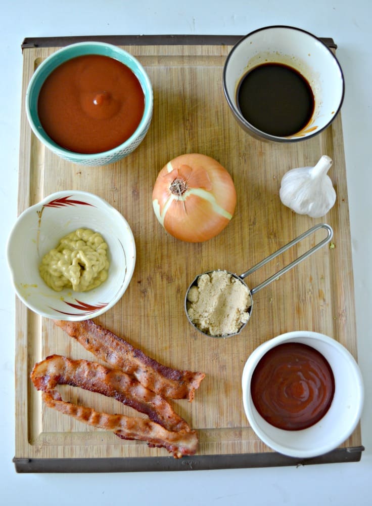 Everything you need to make a delicious and smokey Bacon BBQ Sauce