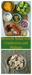 We love this cold Broccoli Salad with Cranberries, Walnuts, and Bacon!