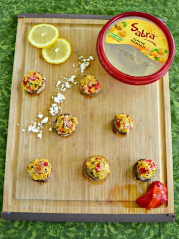 Everyone will want to grab one of these awesome Hummus Stuffed Mushrooms for a snack!