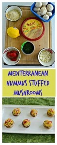 Grab your favorite flavor of Sabra Hummus and make these Mediterranean Hummus Stuffed Mushrooms!