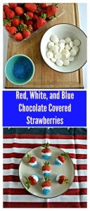 Red, White, and Blue Chocolate Covered Strawberries are perfect for patriotic parties!