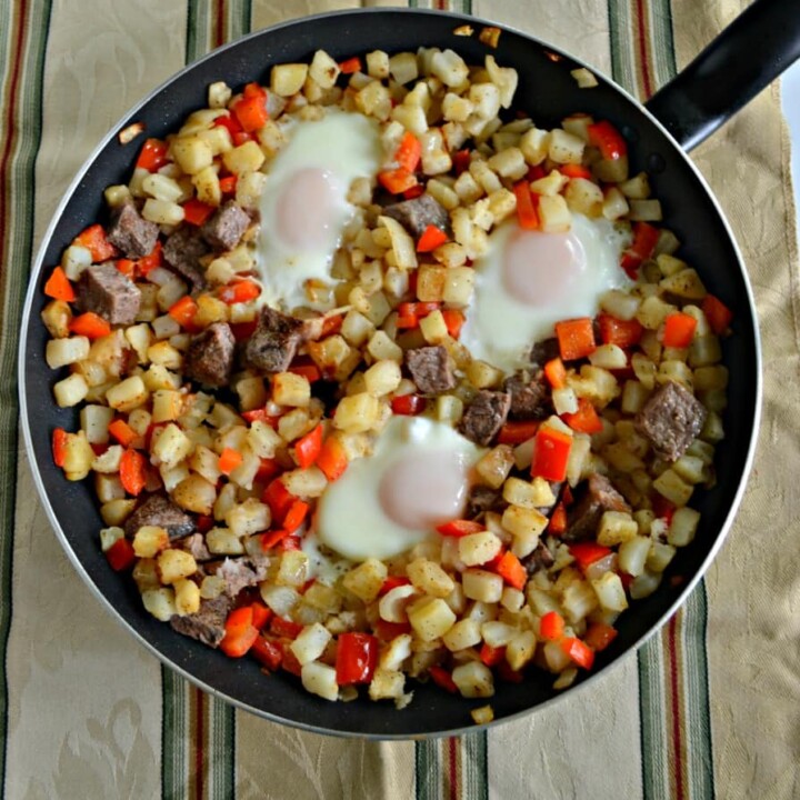 Fry up this delicious and hearty Steak and Eggs Breakfast Hash!
