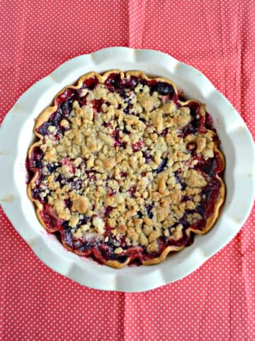 One of my favorite pies is this delicious Triple Berry Pie with crumble topping!