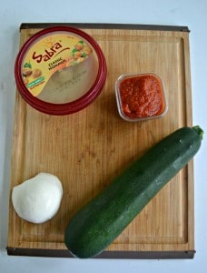EVerything you need to make Zucchini Roll Ups with Sabra Hummus and Mozzarella cheese