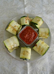 These fresh and delicious Zucchini Roll Ups stuffed with hummus and mozzarella are perfect for a snack or appetizer!