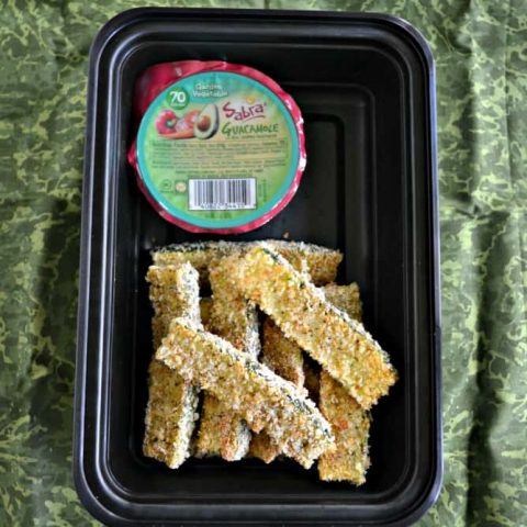 Looking for a tasty school lunch? Pack yourself these delicious Baked Zucchini Sticks with Sabra Guacamole Singles!