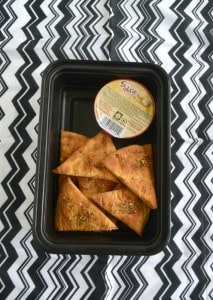 Pack these homemade Lemon Parmesan Pita Chip with Sabra Hummus Singles as a back to school lunch!