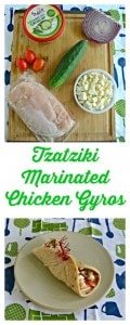 It's quick and easy to make these flavorful Tzatziki Marinated Chicken Gyros!