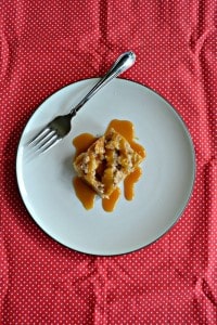 Drizzle Apple Pie Bars with Caramel for the ultimate dessert!