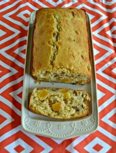 Slice off a piece of Peach Walnut Quick Bread for breakfast!