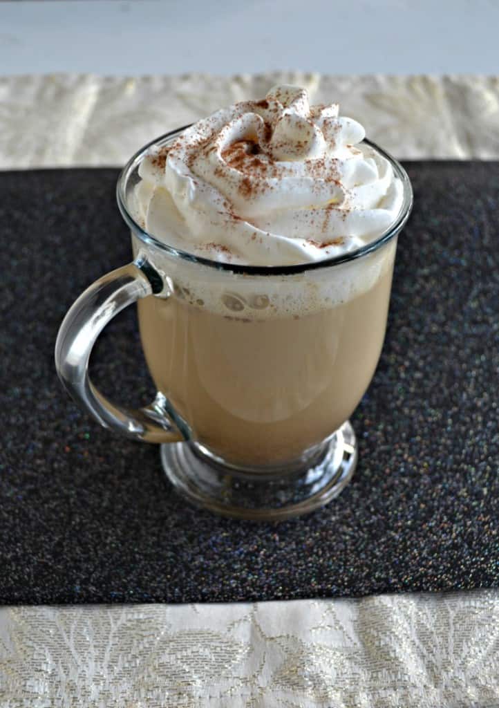 Slow Cooker Gingerbread Latte topped with whipped cream!