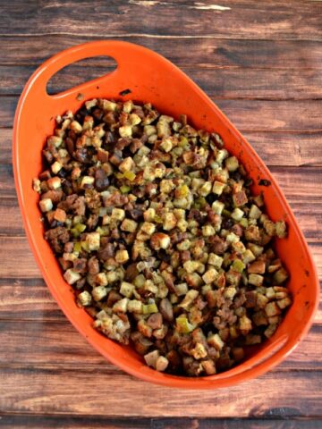 Grab a fork and dig into this Stuffing with Chestnuts and Sauage