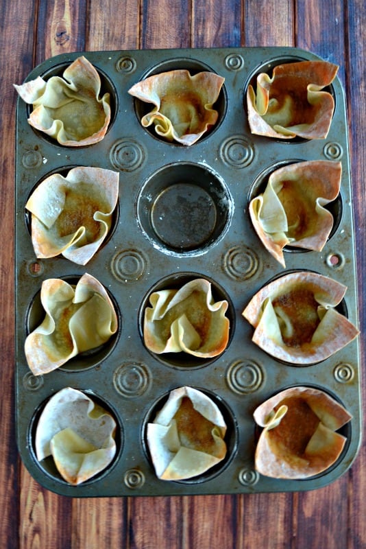 Bake wontons to make them into cups!