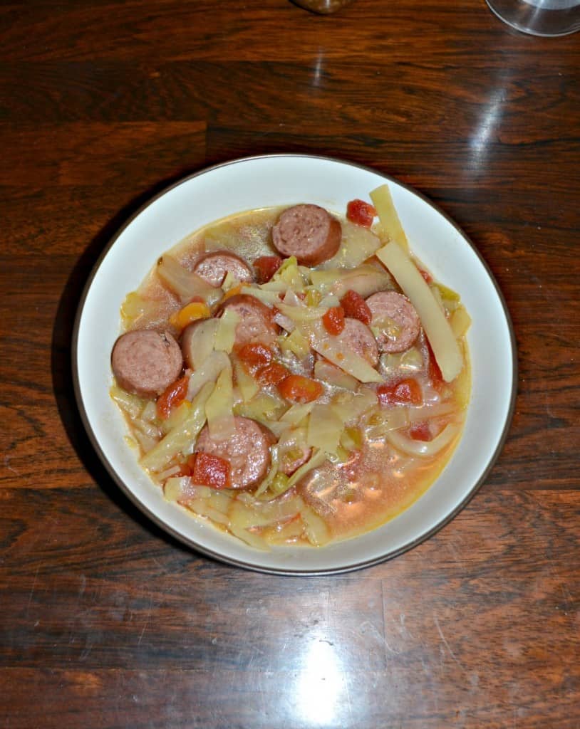 Instant Pot Cabbage and Sausage Soup would be perfect for St. Patrick's Day!