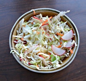 Instant Pot Sweet and Sour Chicken Bowls with fresh cabbage and radishes
