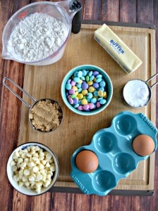 Everything you need to make Easter M&M Blondies