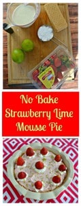 No Bake Strawberry Lime Mousse Pie is always a hit!