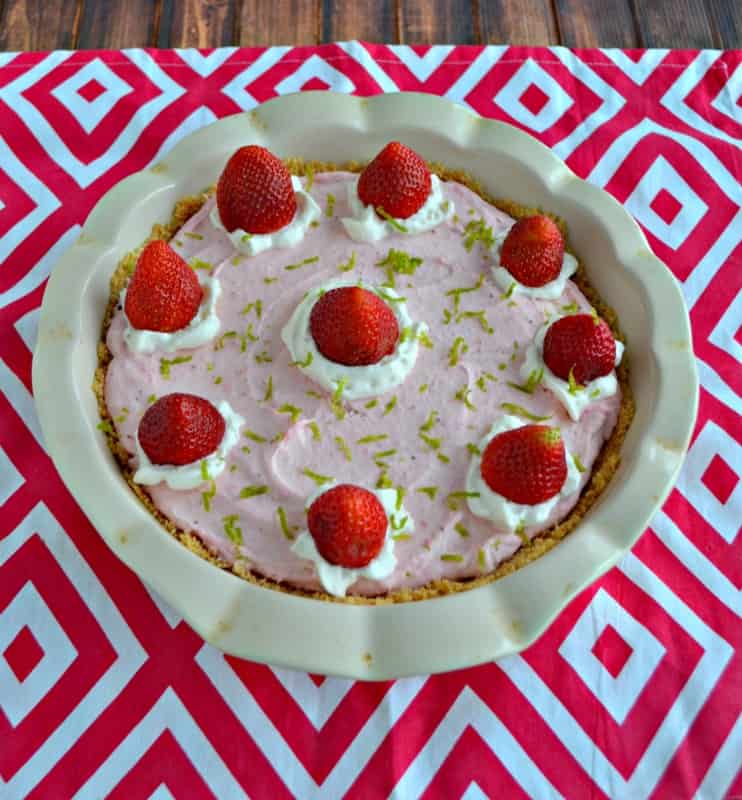 No Bake Strawberry Lime Mousse Pie